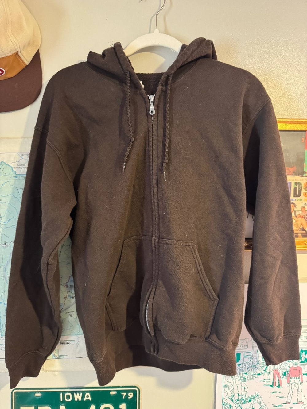 Brown Gildan Zip-Up